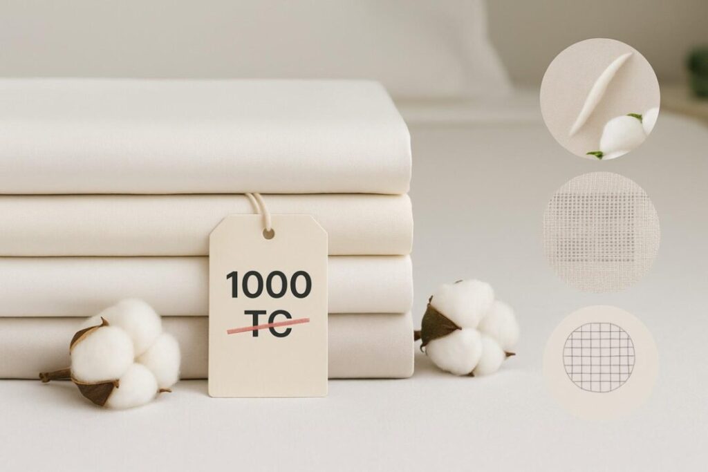 Meta description: Stop chasing 1000TC. Learn what really makes sheets feel good and last fiber quality, weave, finishing, and weight so you buy smarter, anywhere.